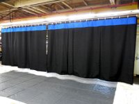 pair of curtains blue accent